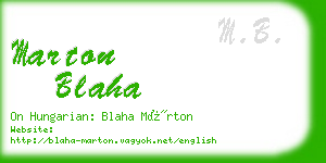 marton blaha business card